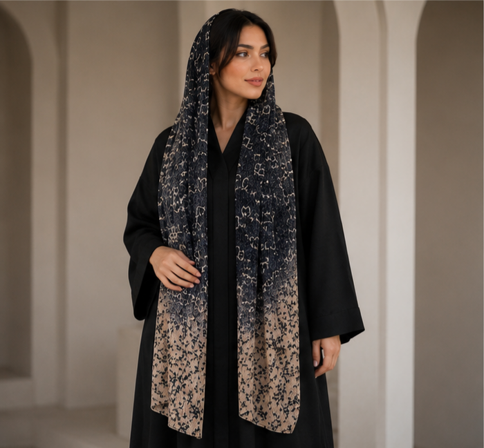 شال کریشه زری دار طرح مخمل